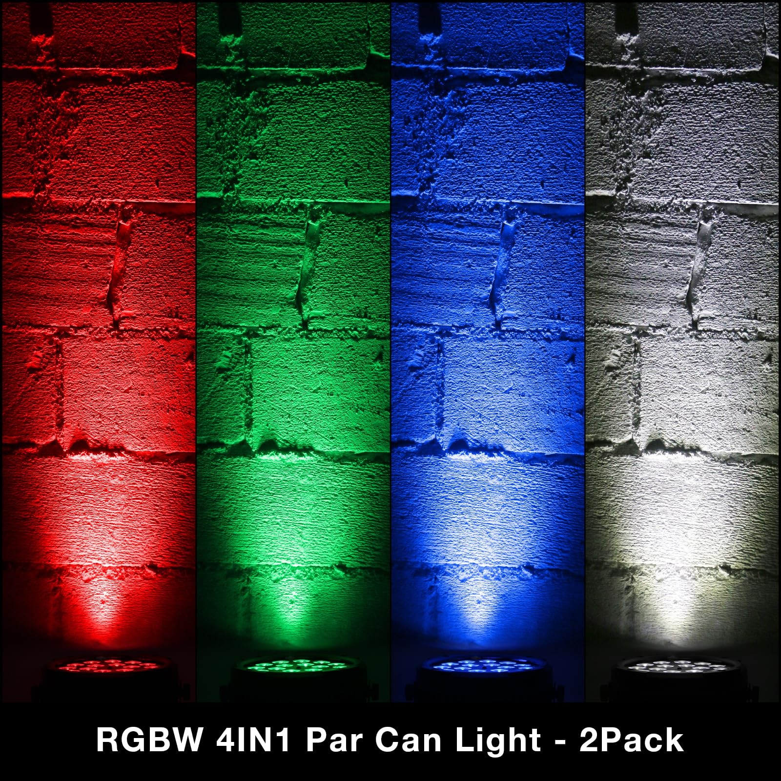 LaluceNatz 72W RGBW 4IN1 18LEDs Stage Par Can Lights 2Pack | Remote DMX Contr…