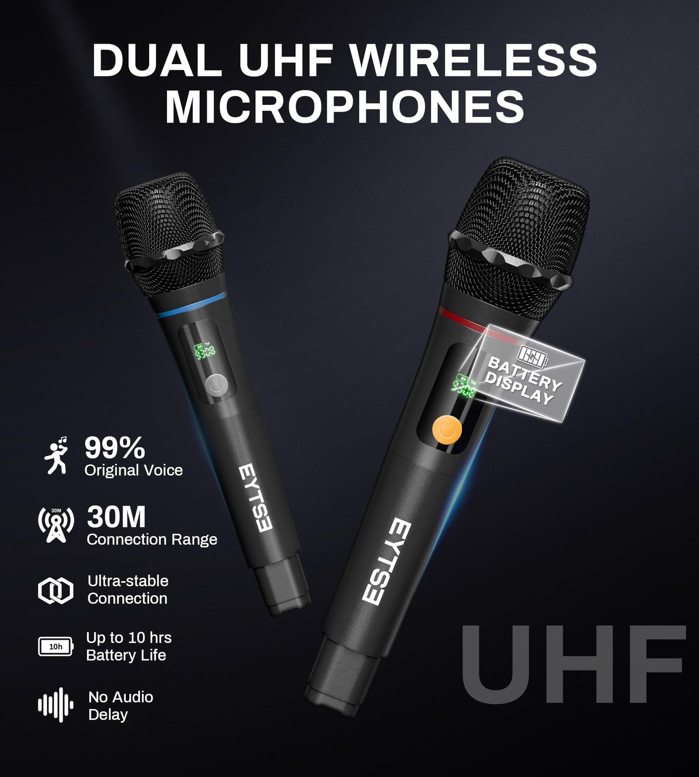 Karaoke Machine for Adults with 2 Wireless Microphones, BT PA System with Dis…