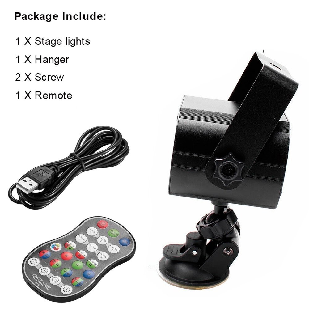 560 Patterns DJ Laser Stage Light – RGB Sound Activated Party Projector for Club