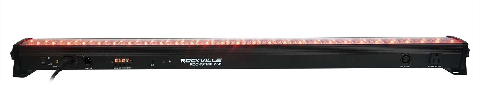 (2) Rockville ROCKSTRIP 252 LED DMX RGB Color Strip DJ Wash Up Light Bars+Bag