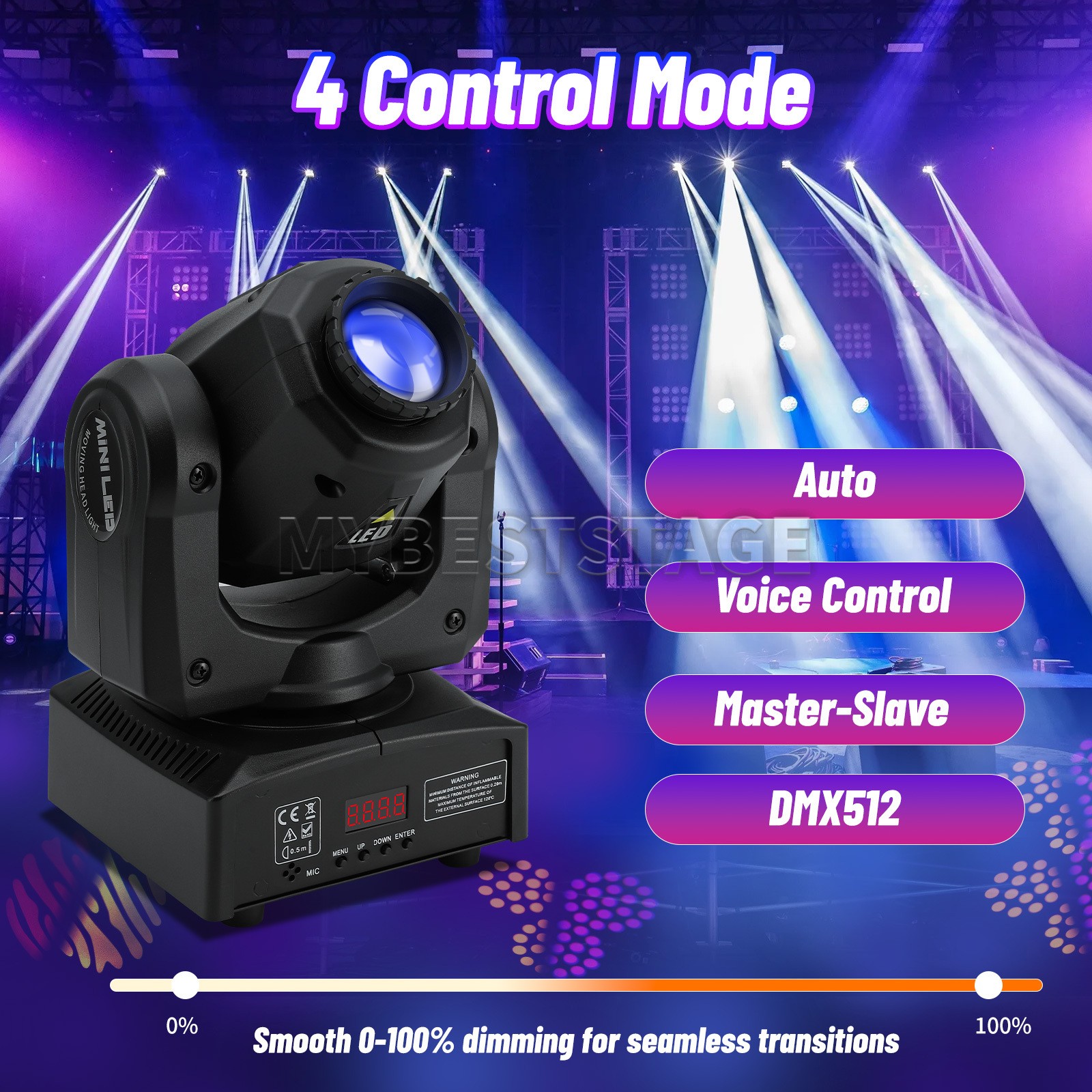 PAIDUN 120W Sharpy Beam Moving Head Light 8Gobo Music Control Disco Bar DJ Party