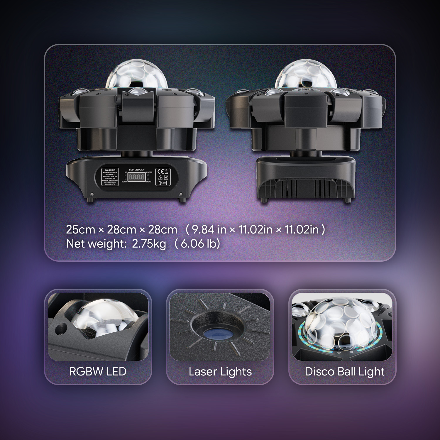 6 Arms Magic Ball Stage 540° Rotation Laser Light LED Moving Head Beam DJ Disco