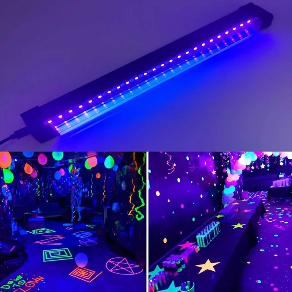6PCS UV Black Light Bar Fixtures Ultraviolet Lamp Strip USB DJ Party Club