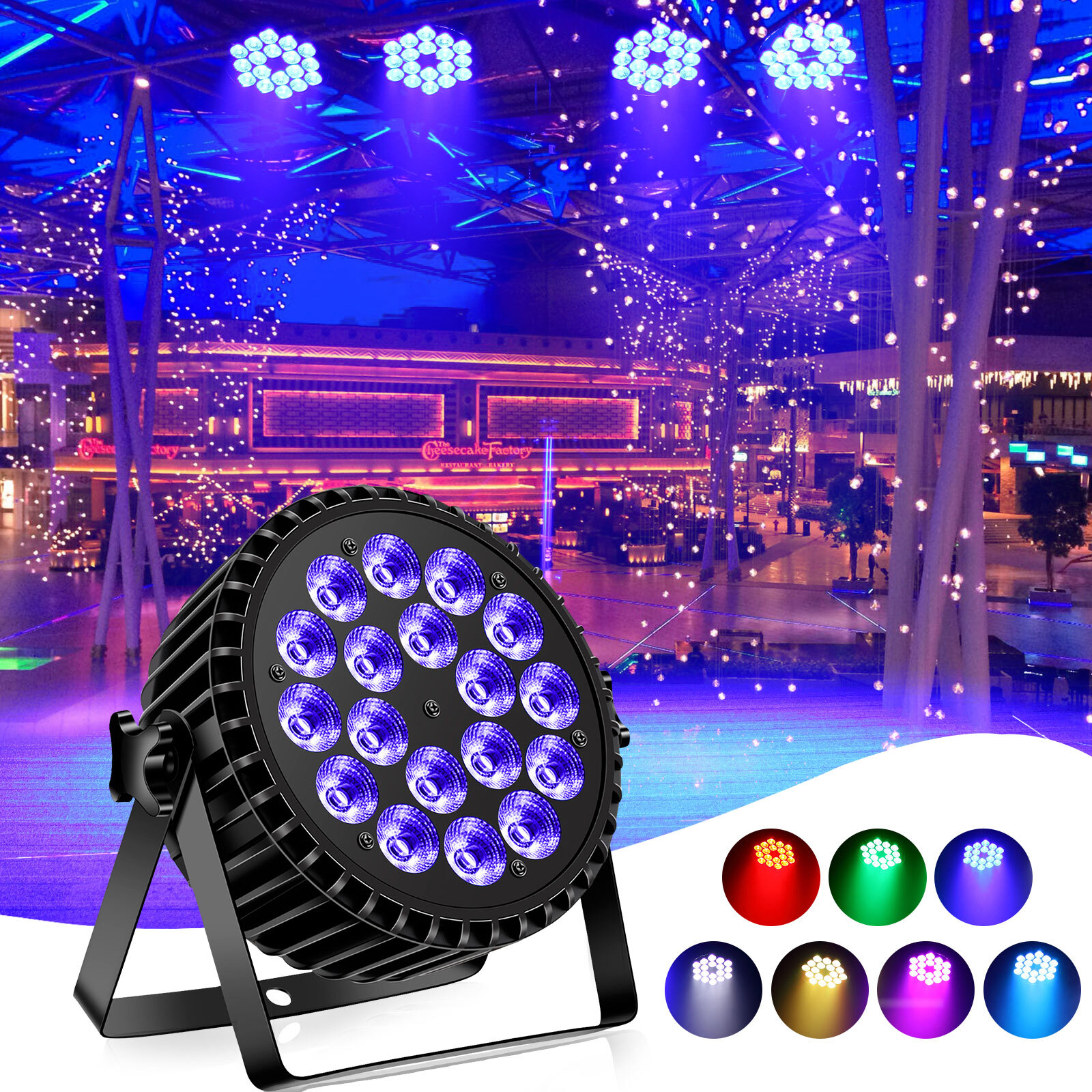U`King 200W DMX RGBW 18 LED Wash Par Fixture Stage Lights Party Disco Show Lamp