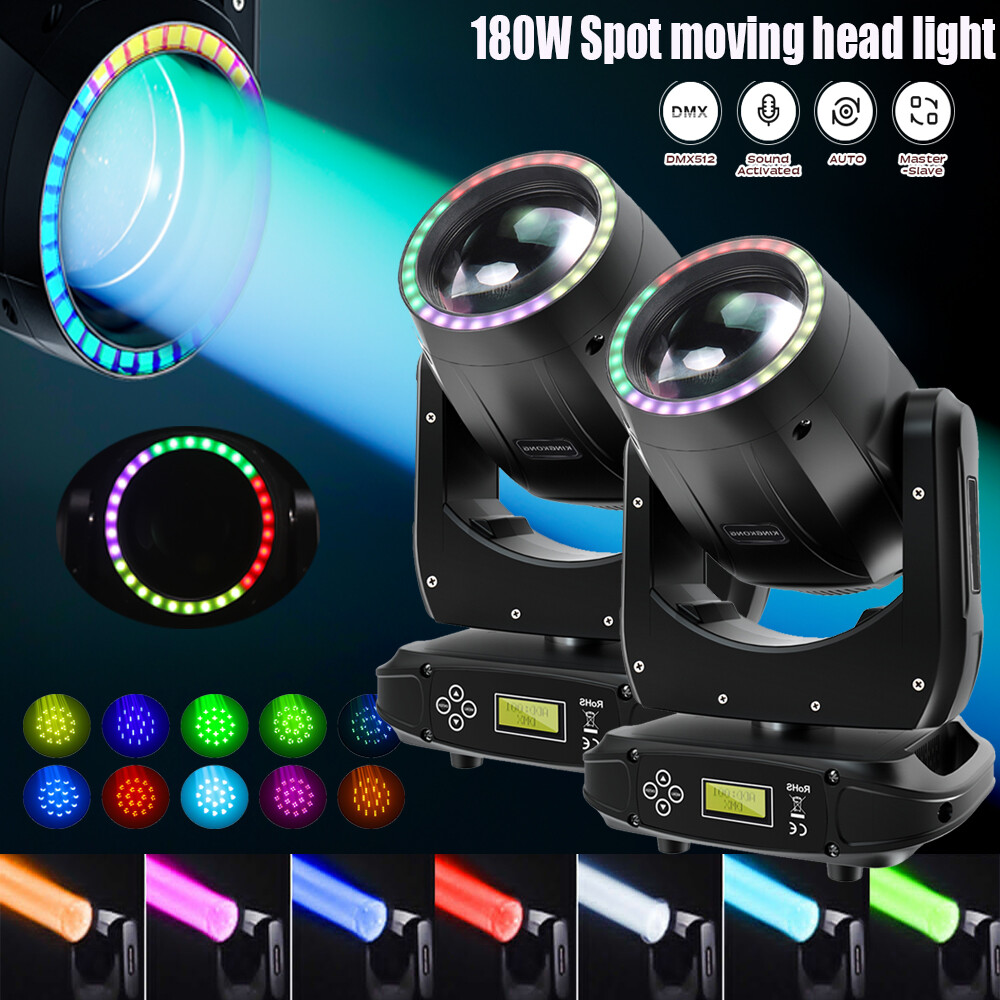 180W 5R Moving Head Light LED Beam RGBW DMX 8 Facet Prsim Stage Lighting US DJ