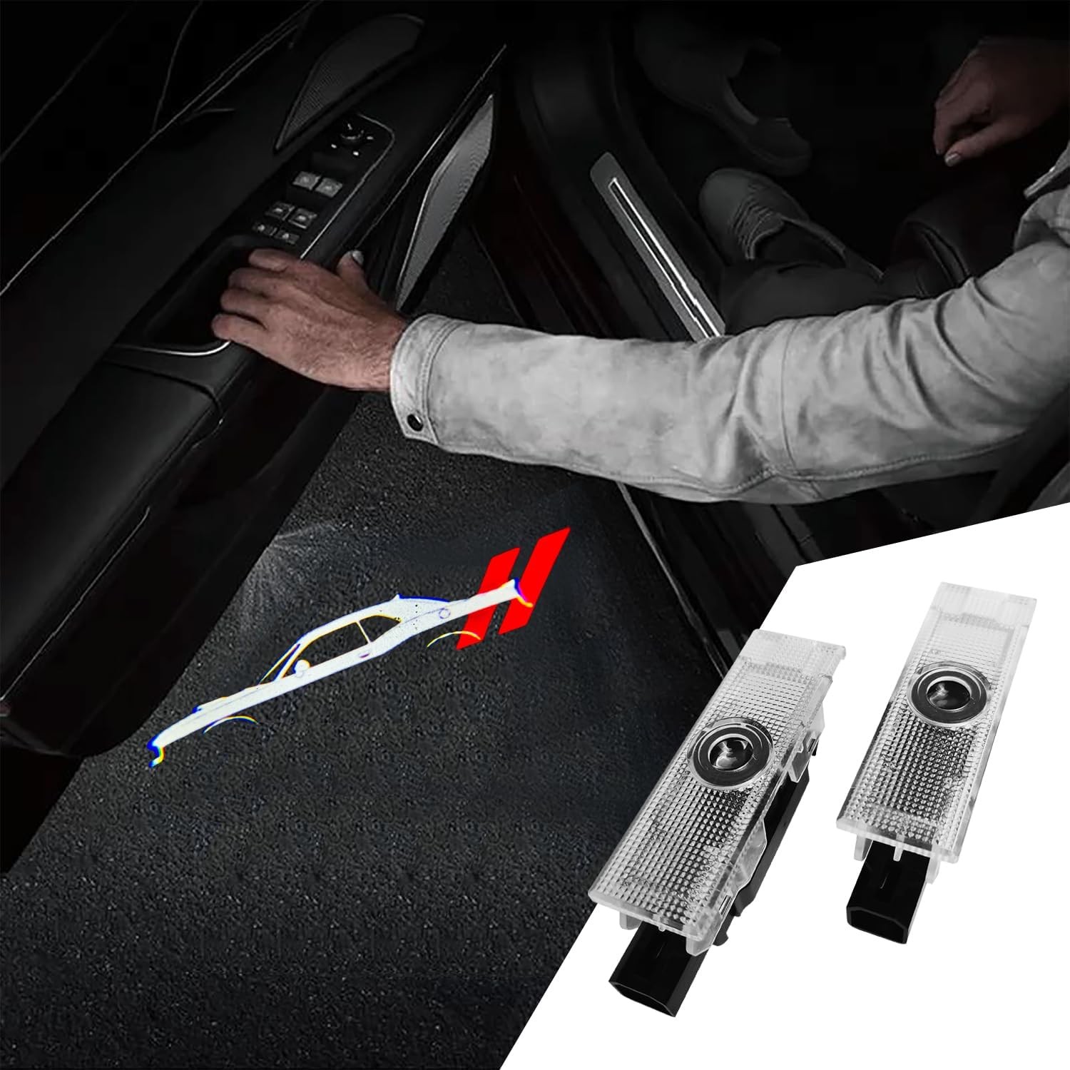 2Pcs Car Door Lights Compatible With Challenger 2015-Present. Personality Patter