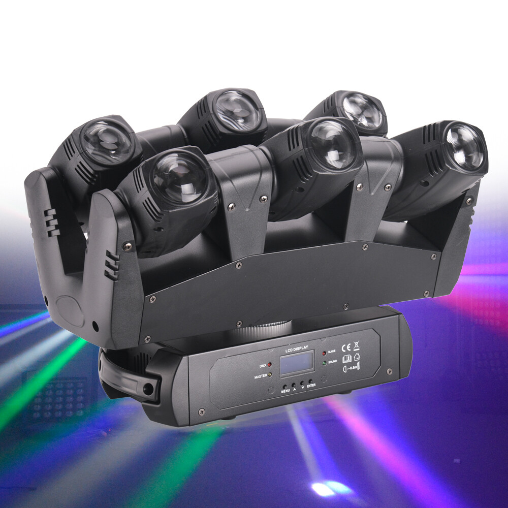 6 Head Beam Moving Head Lights RGBW DMX Automated Pan & Tilt DJ Stage Lighting