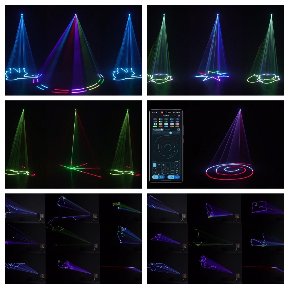 500mw Battery RGB Lazer Stage Lights App Control Animation DJ Disco Laser Light