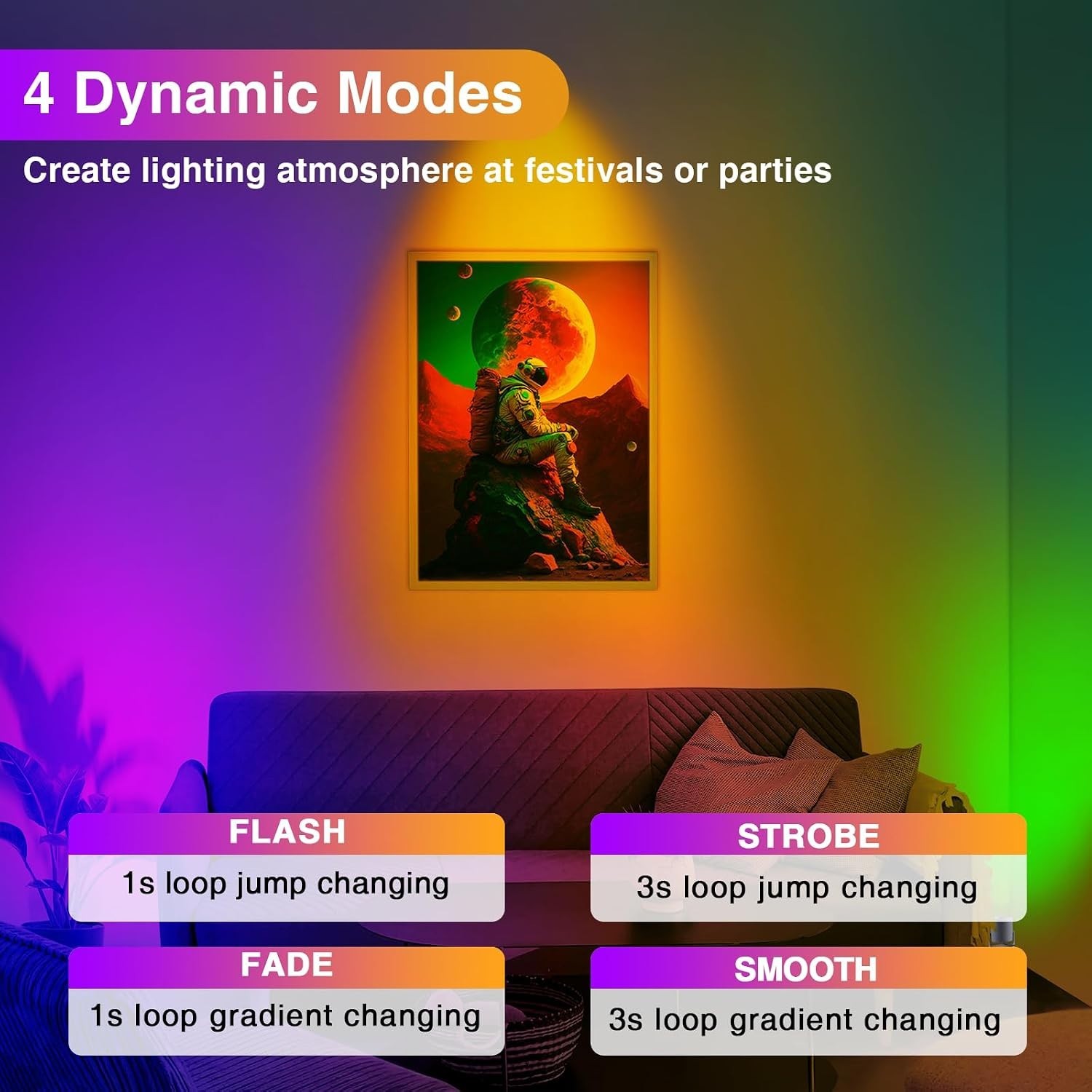 Stylish Indoor LED Spotlights – 6W RGBW Remote Dimmable Uplights for Home Decor