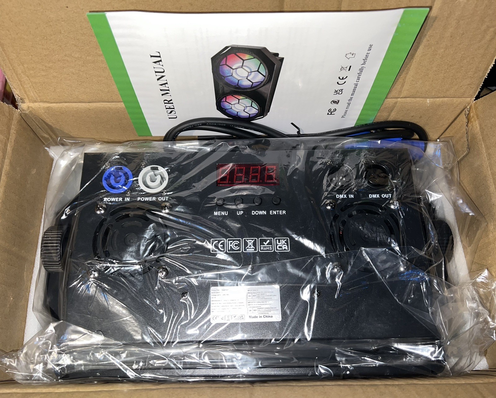 Stage Lights Spotlight 2x100W Warm/Cool White COB Par Light 48×0.2W RGB LED