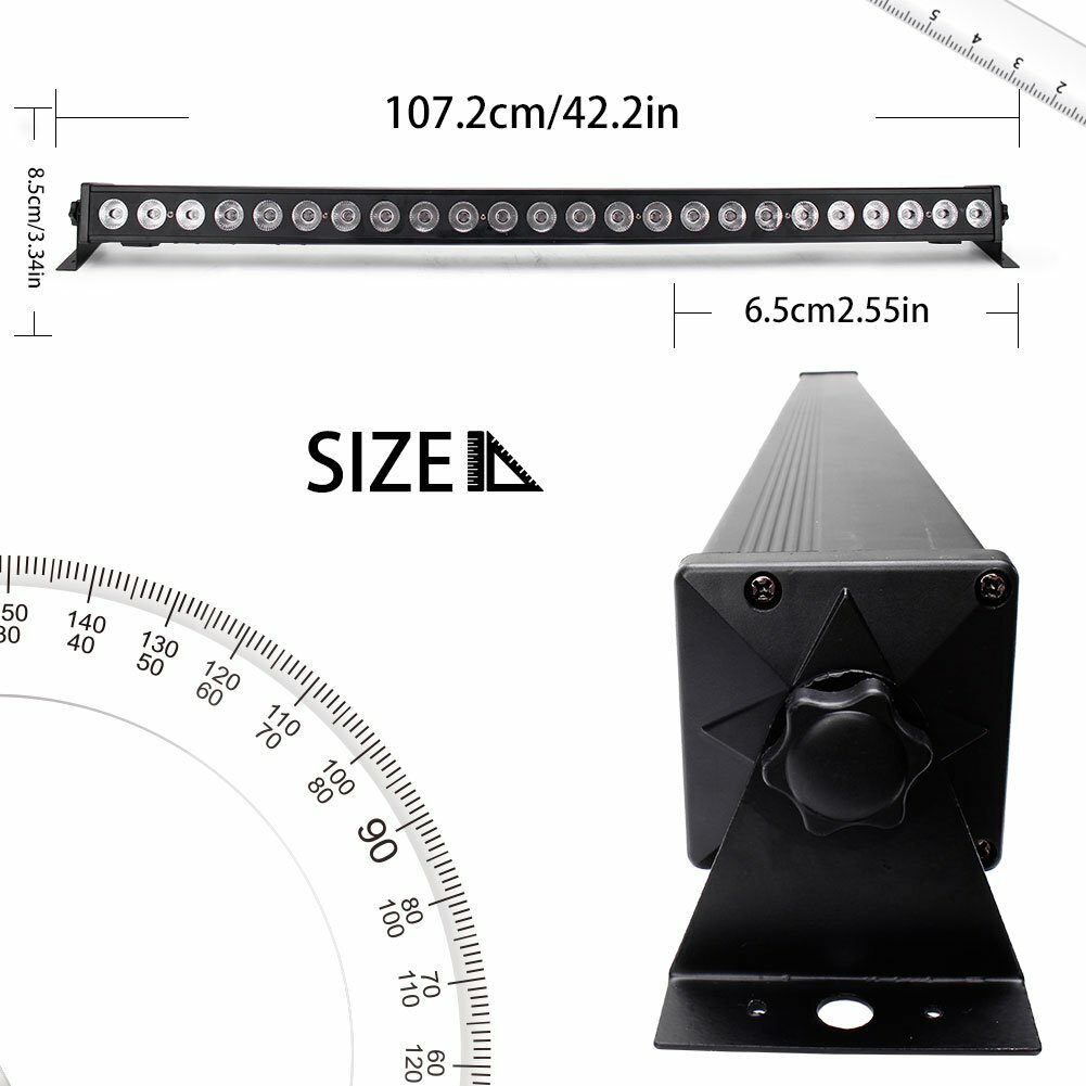 Wall Wash Bar Light RGBWA 24LED DMX Stage Color Mixing Strip Lamp Party DJ light