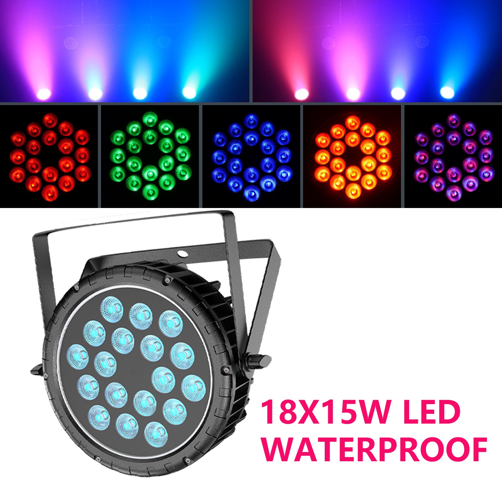 10PCS 270W Outdoor IP65 Waterproof 18 LED RGBW DMX PAR Wash Stage Light Fixture