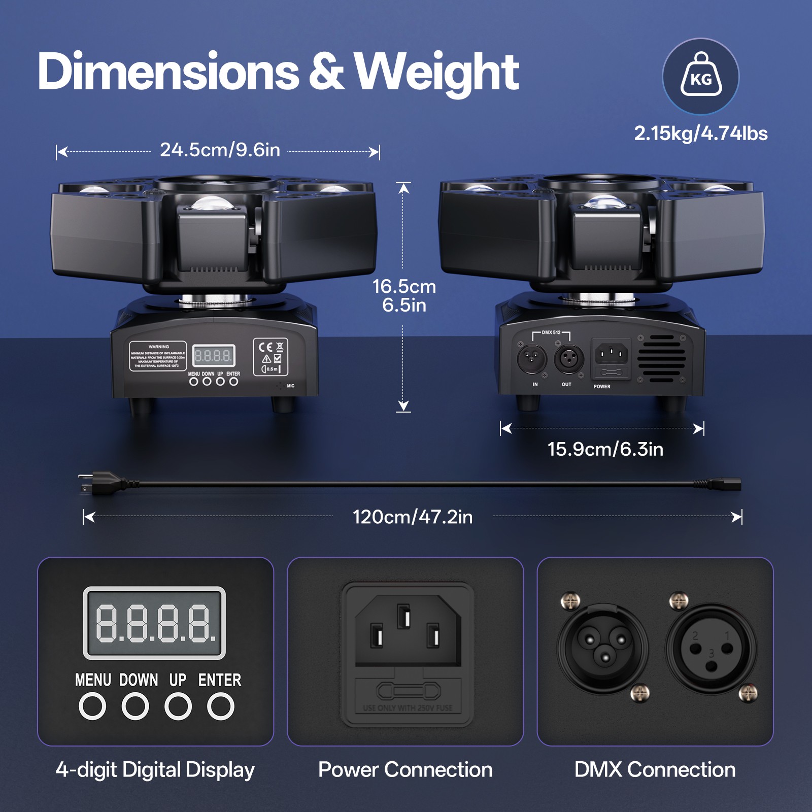 150W 4Arm Moving Head Laser Lights Beam RGBW Stage Lights DJ Club Lighting