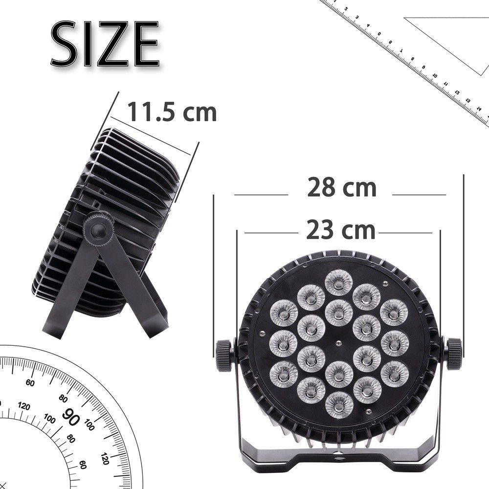UKING 270W LED 18 Par Stage Light DMX RGBW Disco Show DJ Lighting Aluminum Shell