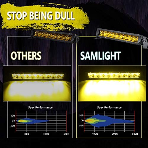 UTV Led Light Bar, 11 Inch Single Row Yellow Spot Led Off Road Spot-1 PC