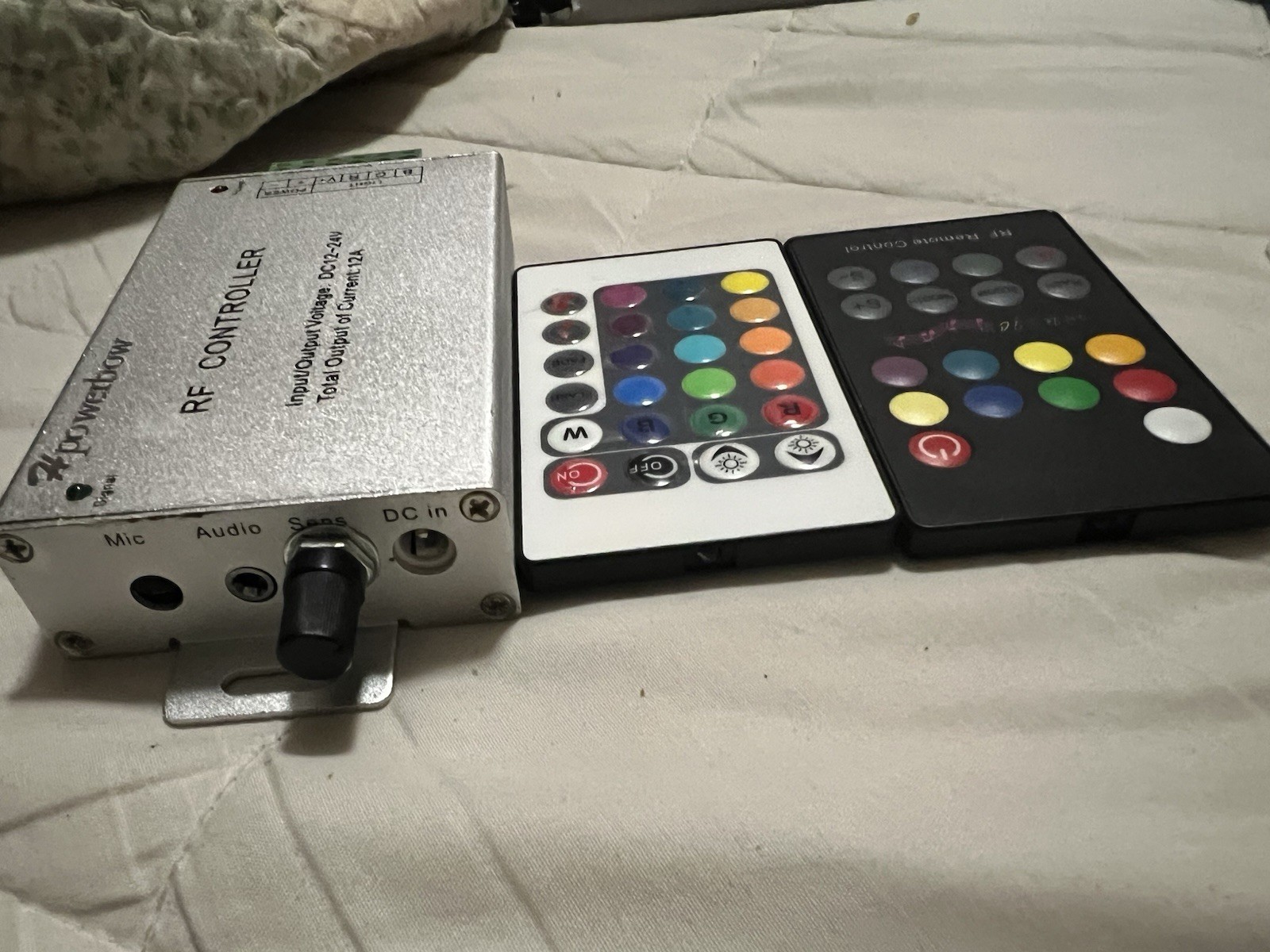RF controller 12-24V 12A W/ 2 IR remotes (Mic-reactive)