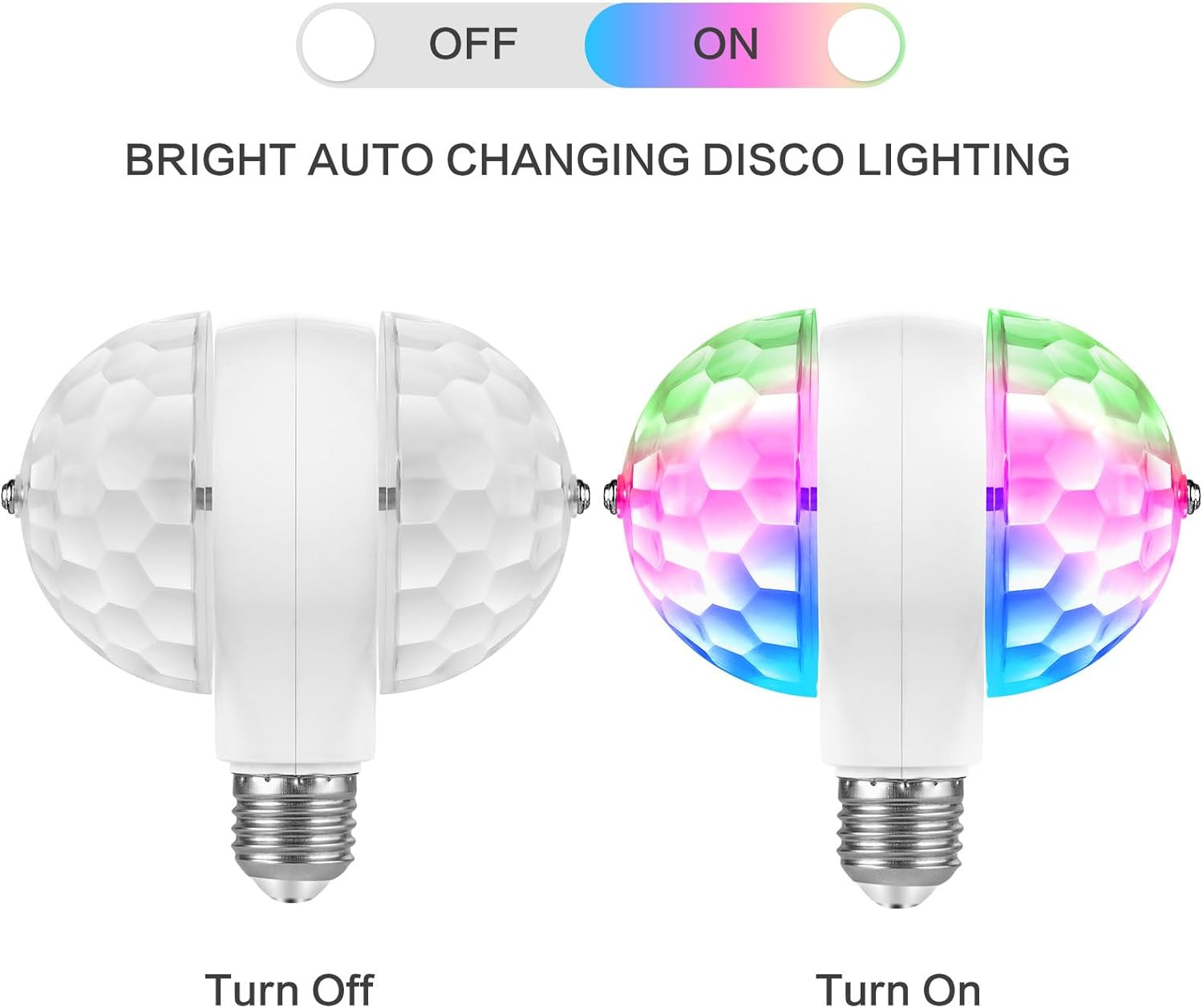 Disco Lights for Parties, Colorful Magic Ball Lights with 2 Light Bulbs | RGB LE