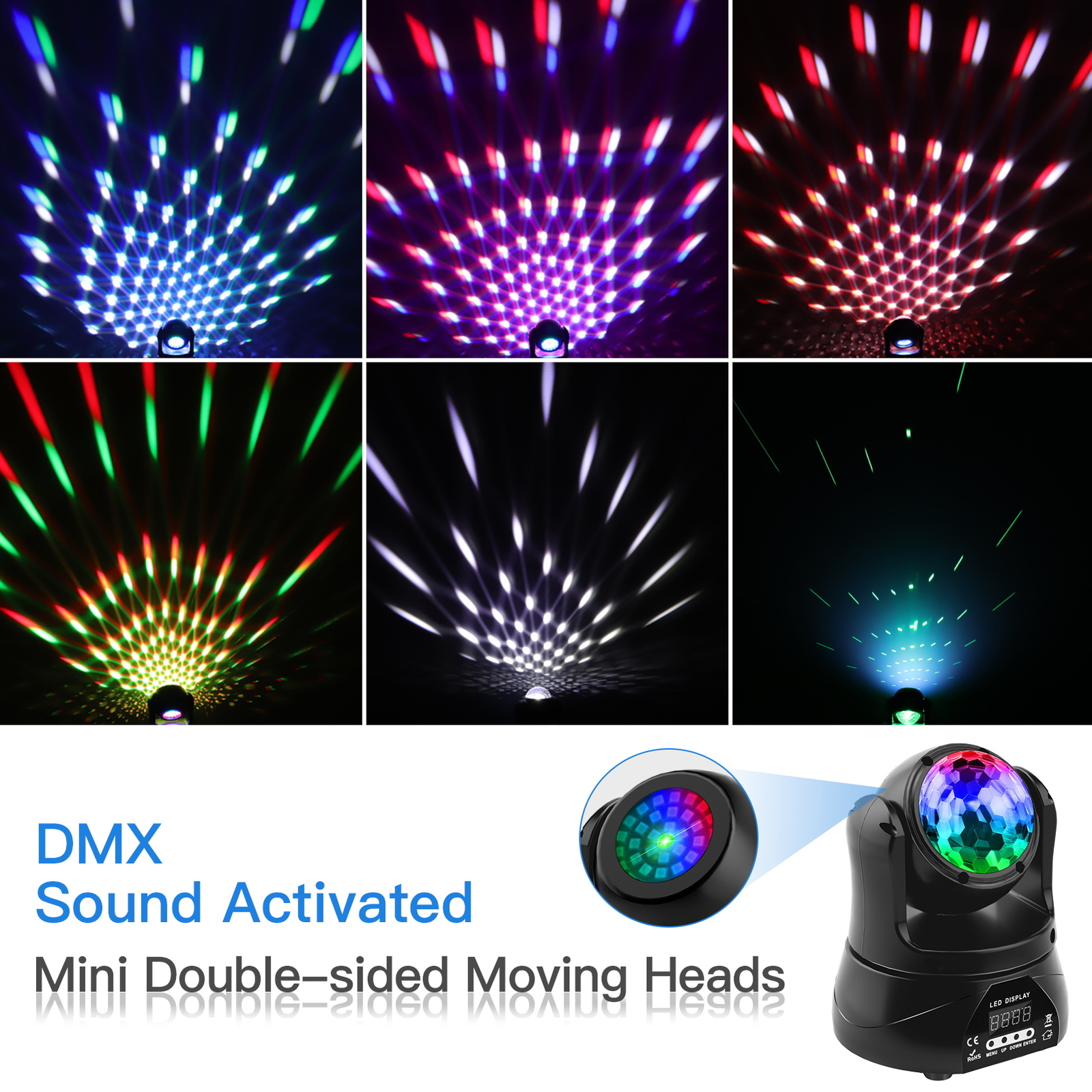 Compact Dual Head Moving Light With RGBW Kaleidoscope For Wedding Stage Party