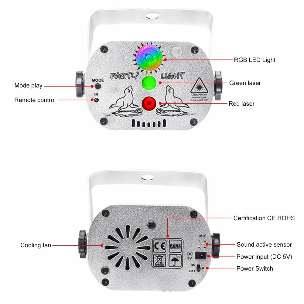 560 Pattern Laser Light Projector LED RGB DJ Disco KTV Bar Show Home Party Light