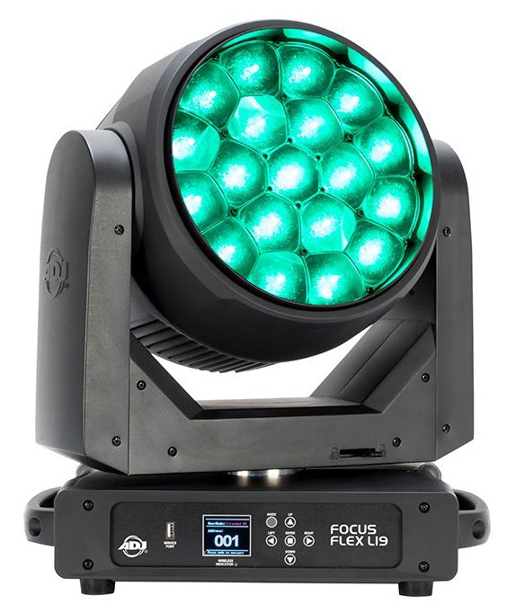 American DJ Focus Flex L19 RGBL DMX Pixel FX Moving Head Light+Facade w/TV Mount