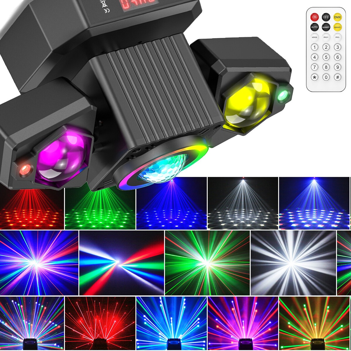 KTV Laser Light RGBW LED Moving Head Disco Stage Lighting Beam DMX512 Party DJ