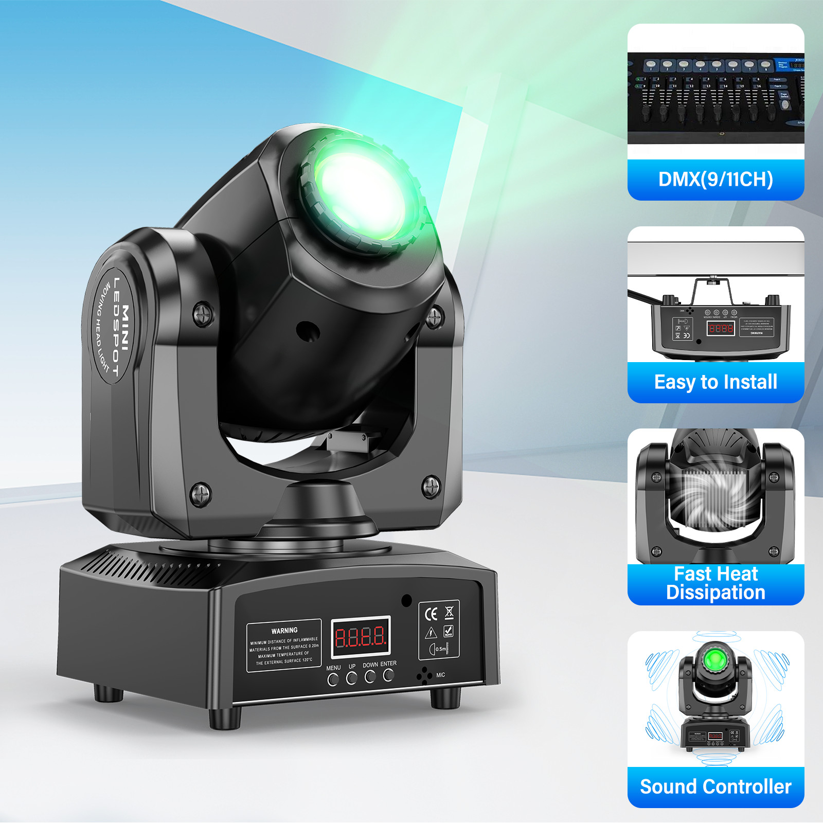 120W LED Beam Moving Head RGBW 8Gobo Stage Light DMX DJ Spot Party&Flight Case