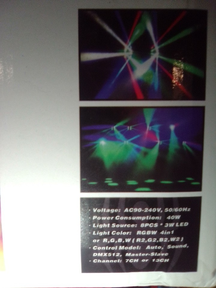Led Mini Spider Light Party DJ Lights Lighting Red Green Blue Swings Used 1 Hr.