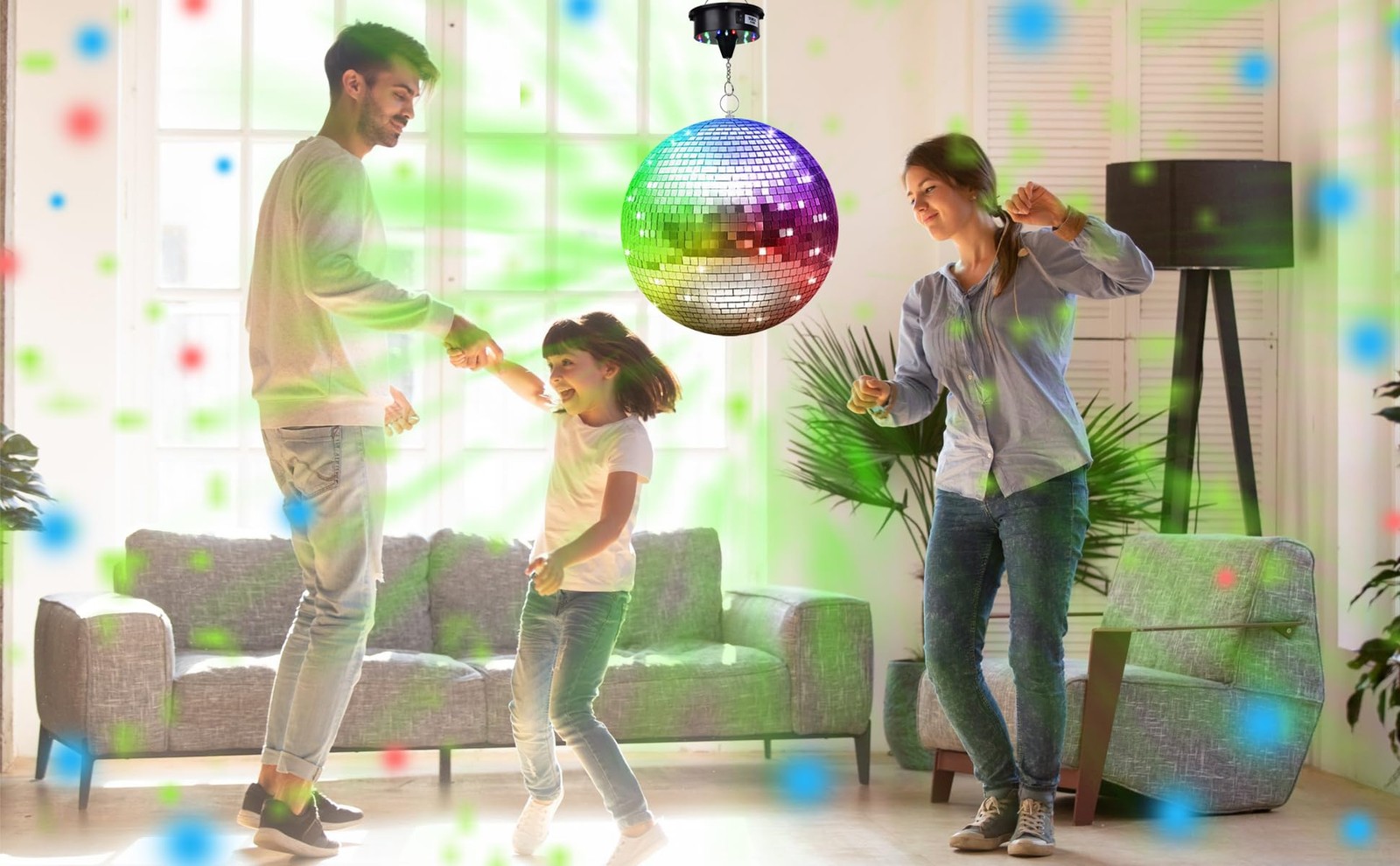 Rotating Disco Ball Motor w/Remote&Light, 5ft Power Cord Easy to Install, 6-1…