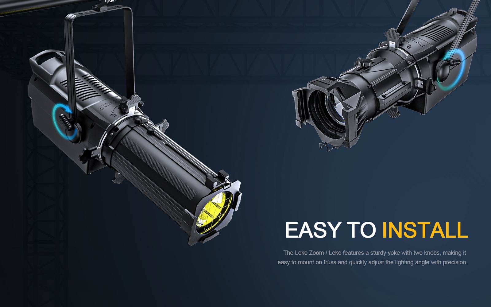 SHEHDS 250W LEKO Warm+Cool White Optical Zoom/Prime Lens Spotlight Stage Theater