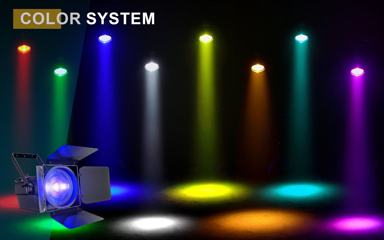 SHEHDS 350W RGBW/RGBWAUV Spot Light Zoom LED Spotlights Barn Door Party Show DJ