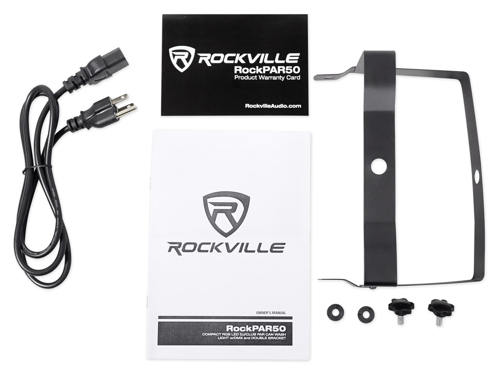 (4) Rockville RockPAR50 White LED RGB Compact Par Can DJ/Club DMX Wash Lights