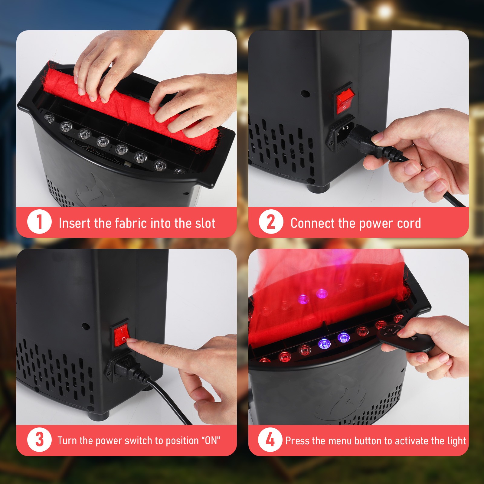 5.91ft Artificial Fire Lamp 16 LED Fake Flame Effect Lamp Flame Light for Party