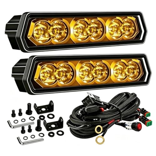 Yellow LED Light Bar 6 Inch 120W Driving Lights Backup 2 * 6″ Amber 120W SPOT