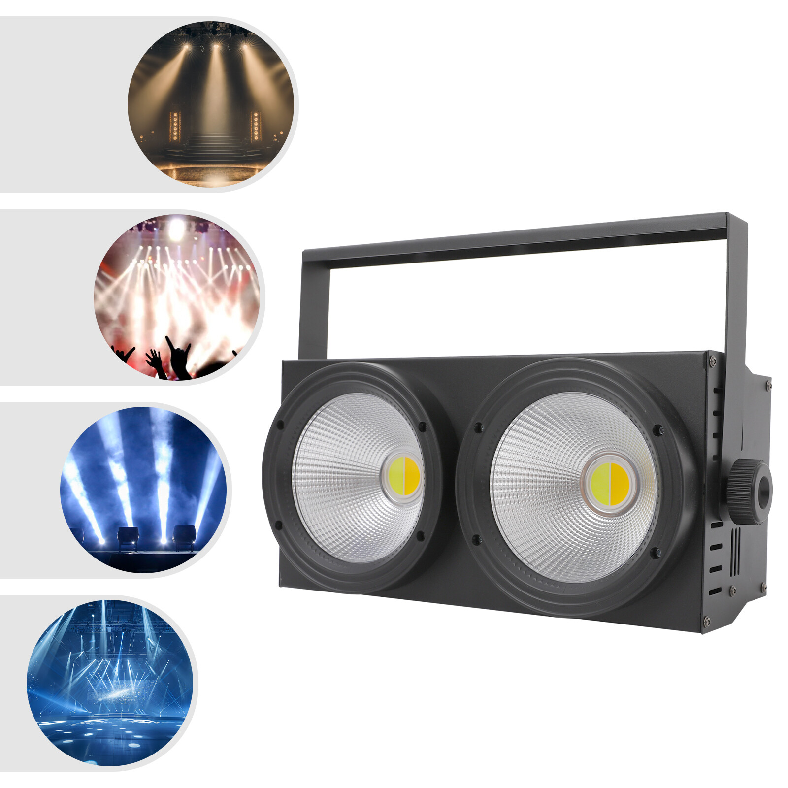 200W COB LED Par Light DMX Stage DJ Audience Blinder Light Warm +Cool White