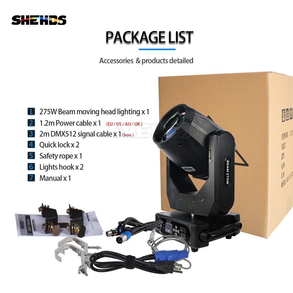 2PCS 275W 10R Bulb Beam Gobo Moving Head Lighting Stage Light DMX512 KTV Show