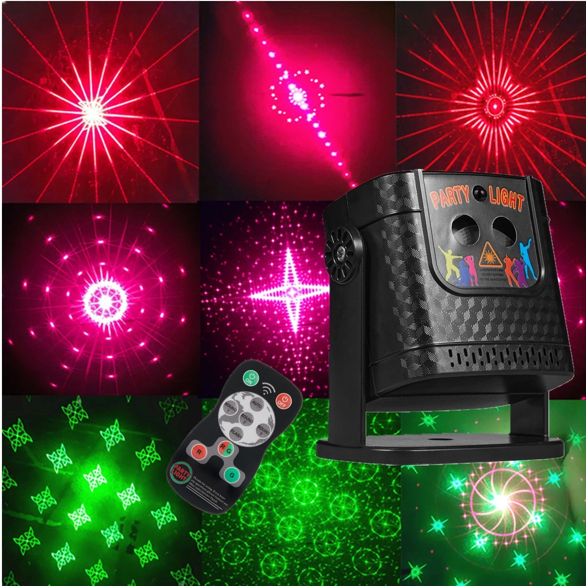 60 Patterns Laser Projector Stage Light LED RGB DJ Disco KTV Show Party Lighting