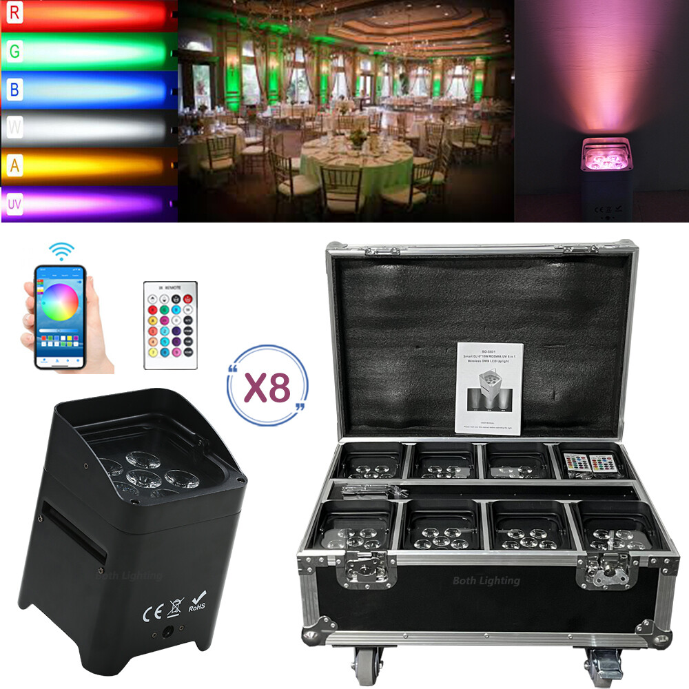 wireless battery & Remote Control par light LED Par DJ uplighting 6x18w