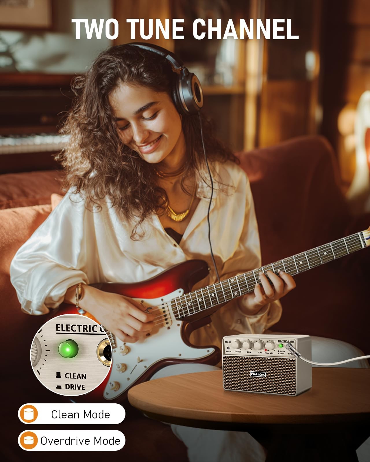 10W Mini Electric Guitar Amp, USB-C Rechargeable, Wireless, Portable