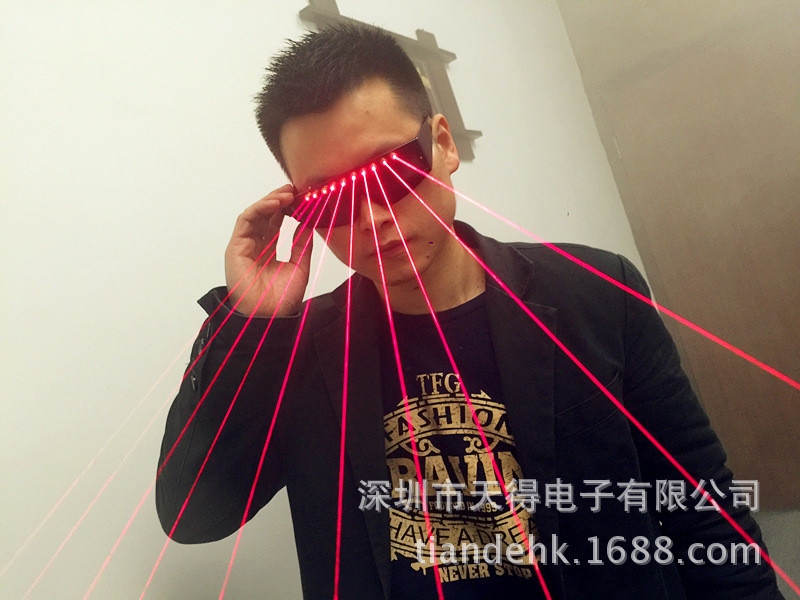 Red Laser Glasses LED DJ Nightclub Stage Lighting Party Stage Dancer Halloween