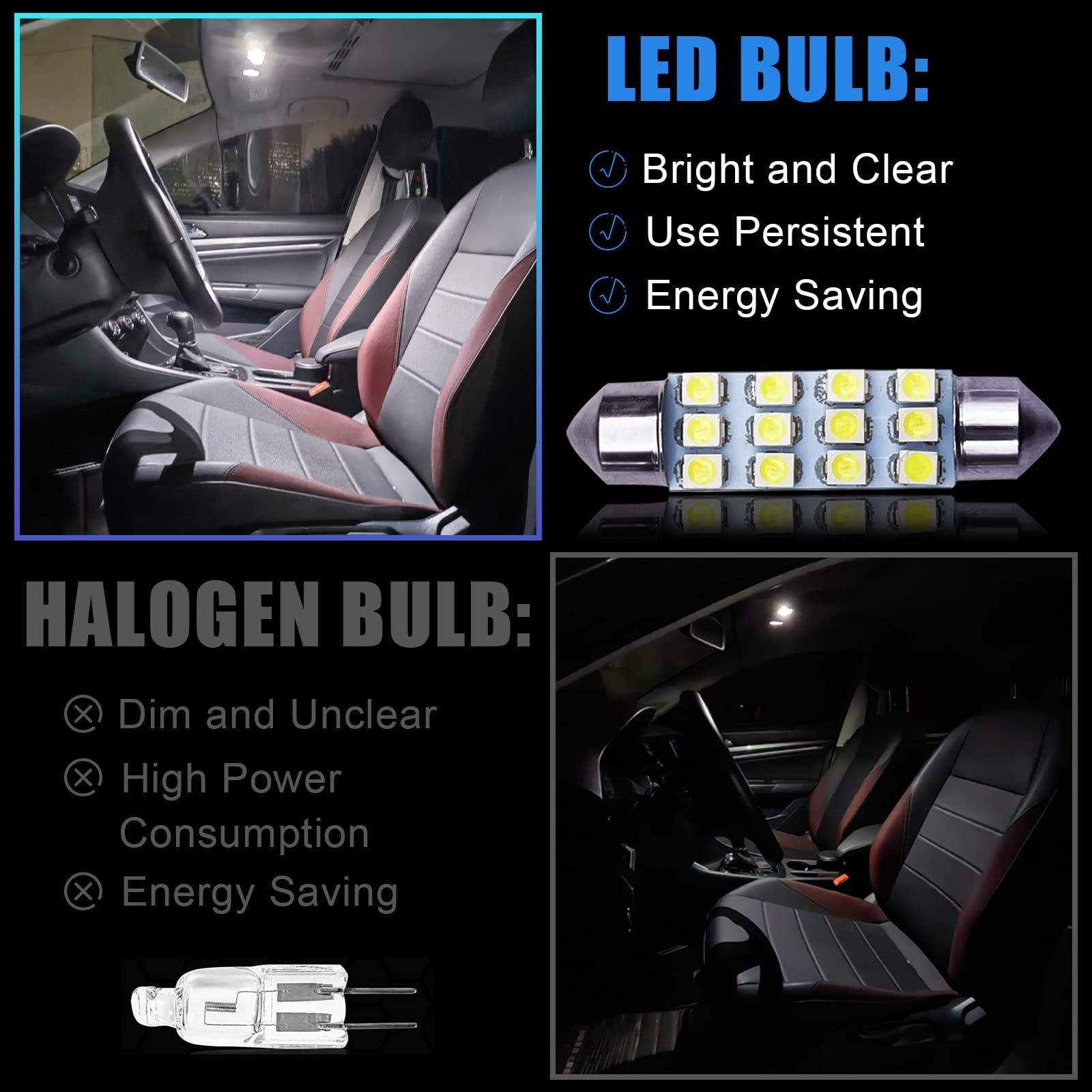 Car Led Bulb, Led Combination Set of 24 Sets, Used for Car Interior/Indoor Ma…