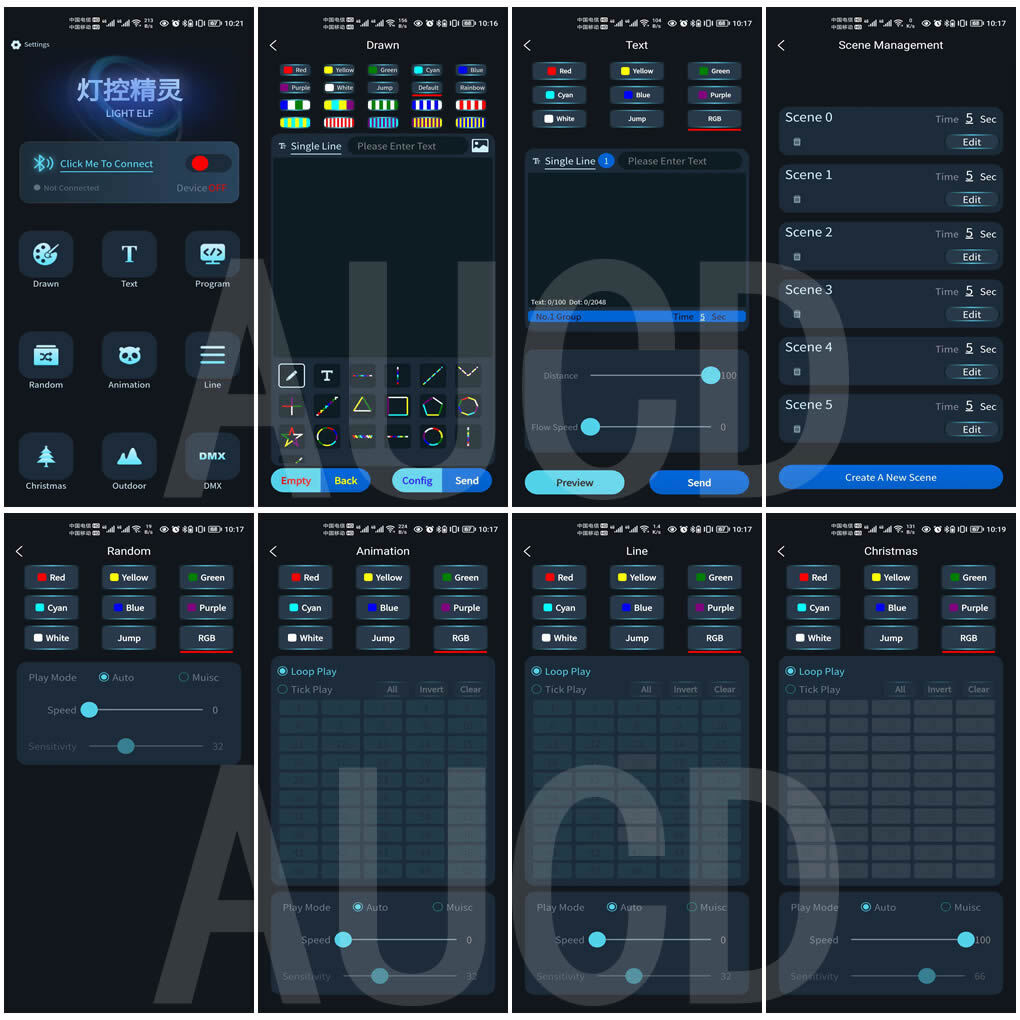 iOS Android Phone App 3W RGB Animation DMX DJ Show Stage Projector Laser Lights