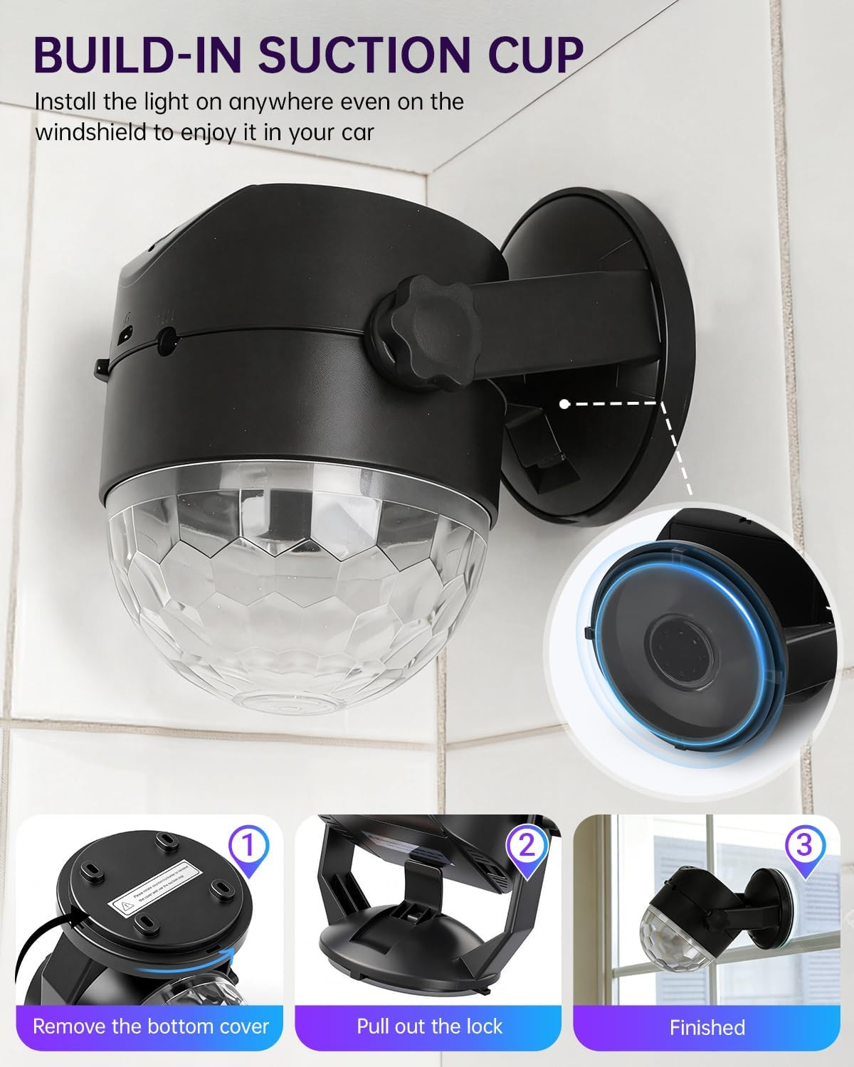 2-Pack Portable Sound Activated Party Lights Indoor, Battery Powered/Usb Dj Disc