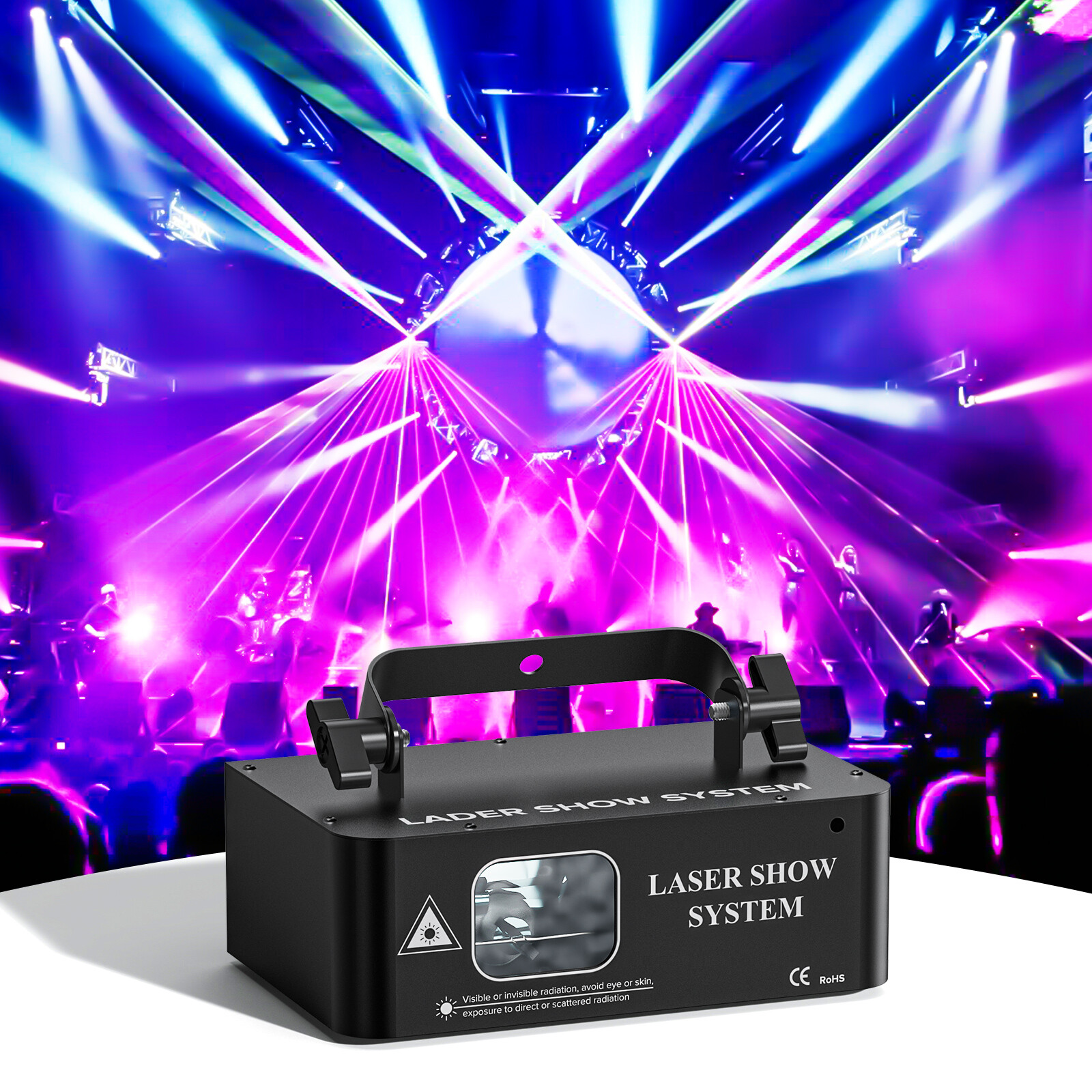 3D Animation DMX RGB Laser Beam Scanner Projector Lamp Disco Party Stage Light