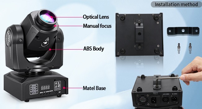 NEW 60W LED Compact Moving Head Stage Light with DMX512 Control Compact DJ Light