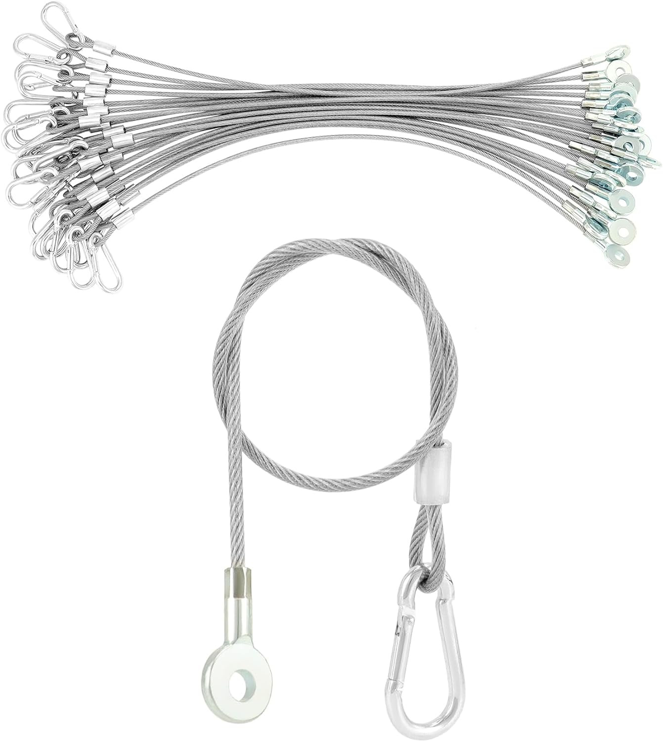 11.8″ Stage Light Safety Cables 20 Pack Stainless Steel DJ Lighting 66 Lbs Load