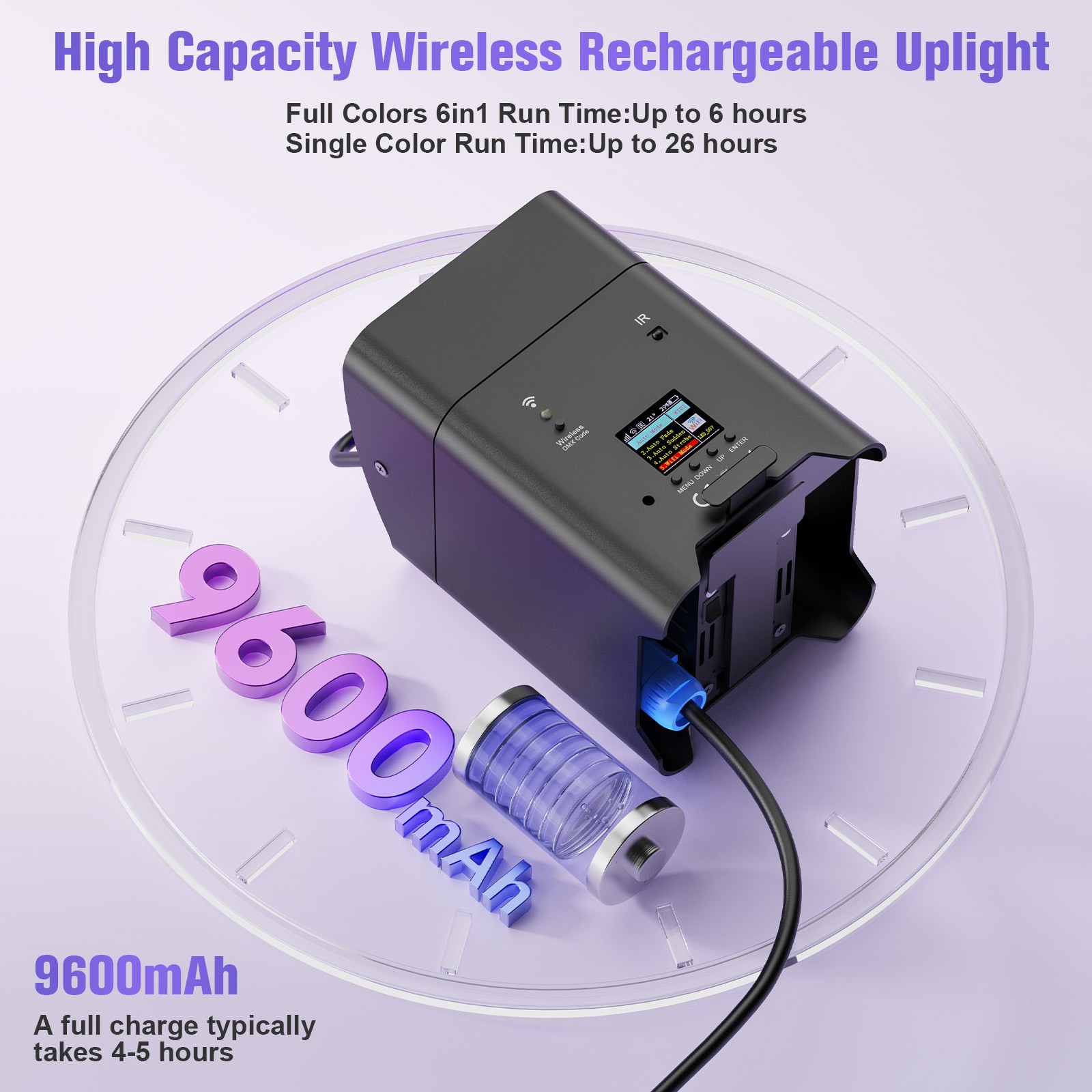 12PCS Rechargeable 6LED RGBWA UV Battery Par Stage Light DMX APP Party Wireless