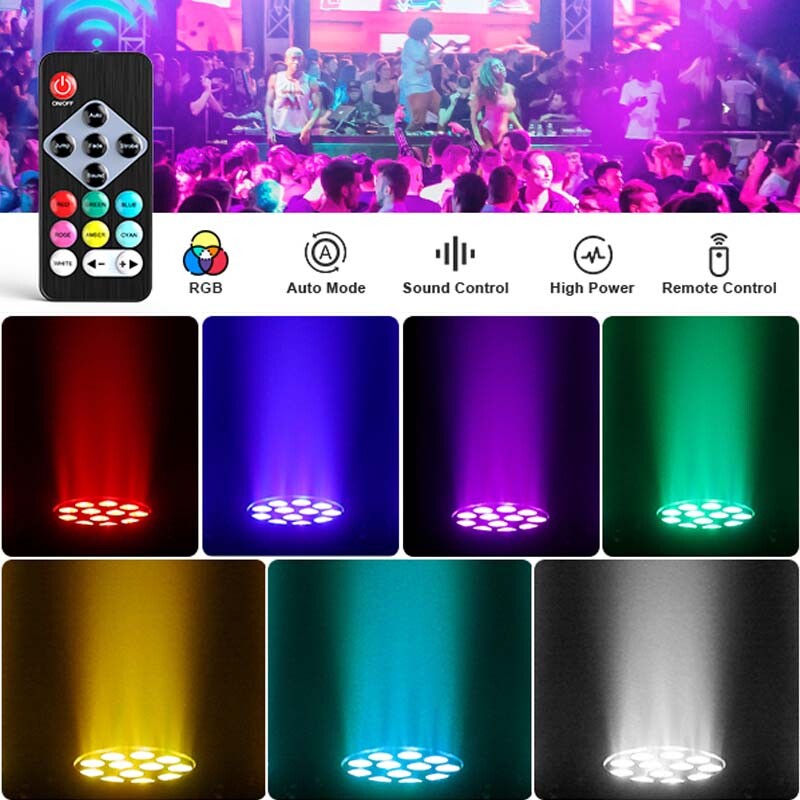 Mini 72W RGB 12 LED Rechargeable Battery Par Stage Light Party Xmas Disco Show