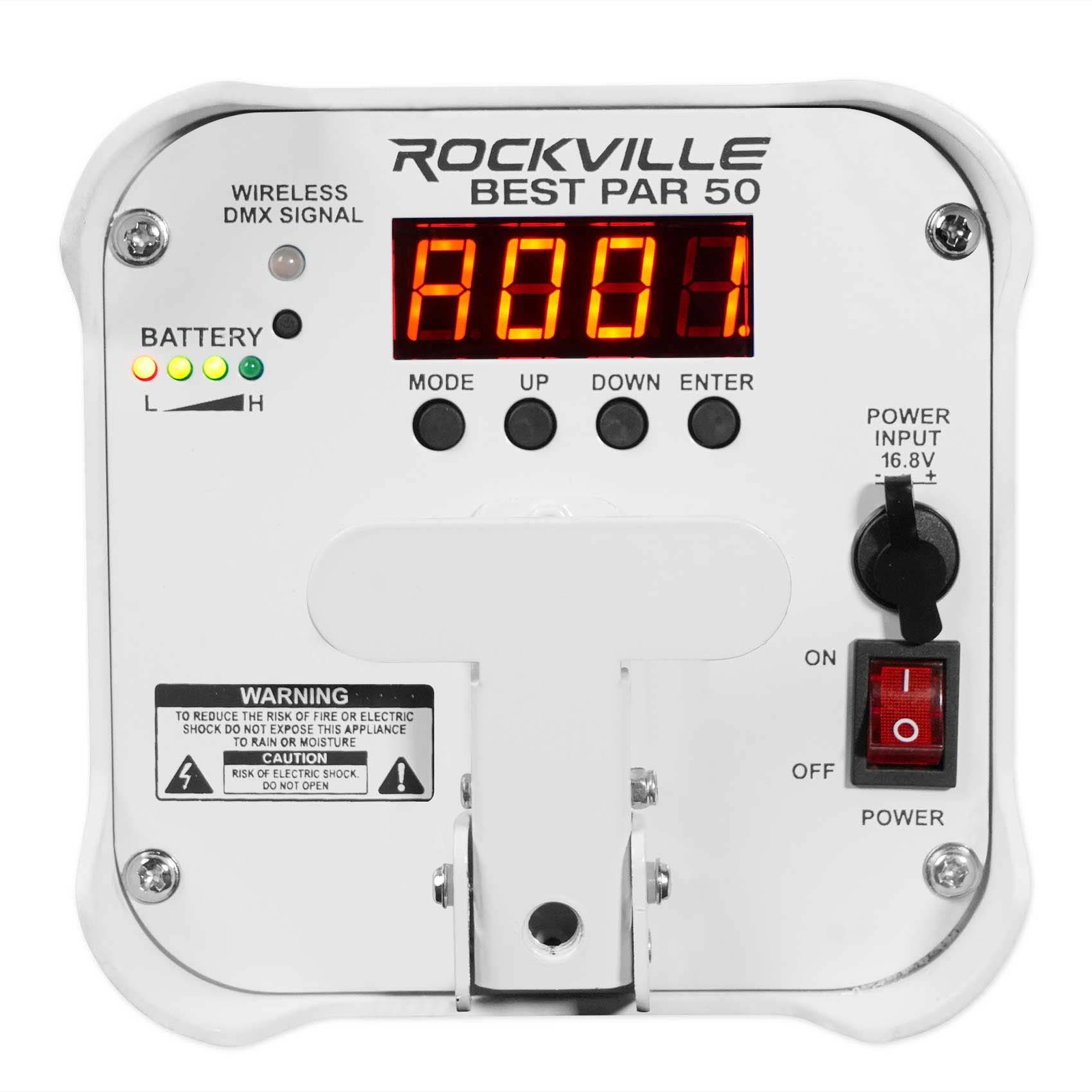 Rockville BEST PACK 50 (8) White Battery Wash Lights+Wireless DMX+Charging Case