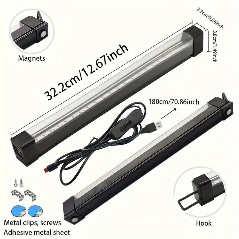 1-6PC 24LED UV Black Light Bar Fixtures Ultraviolet Lamp Strip USB DJ Party Club