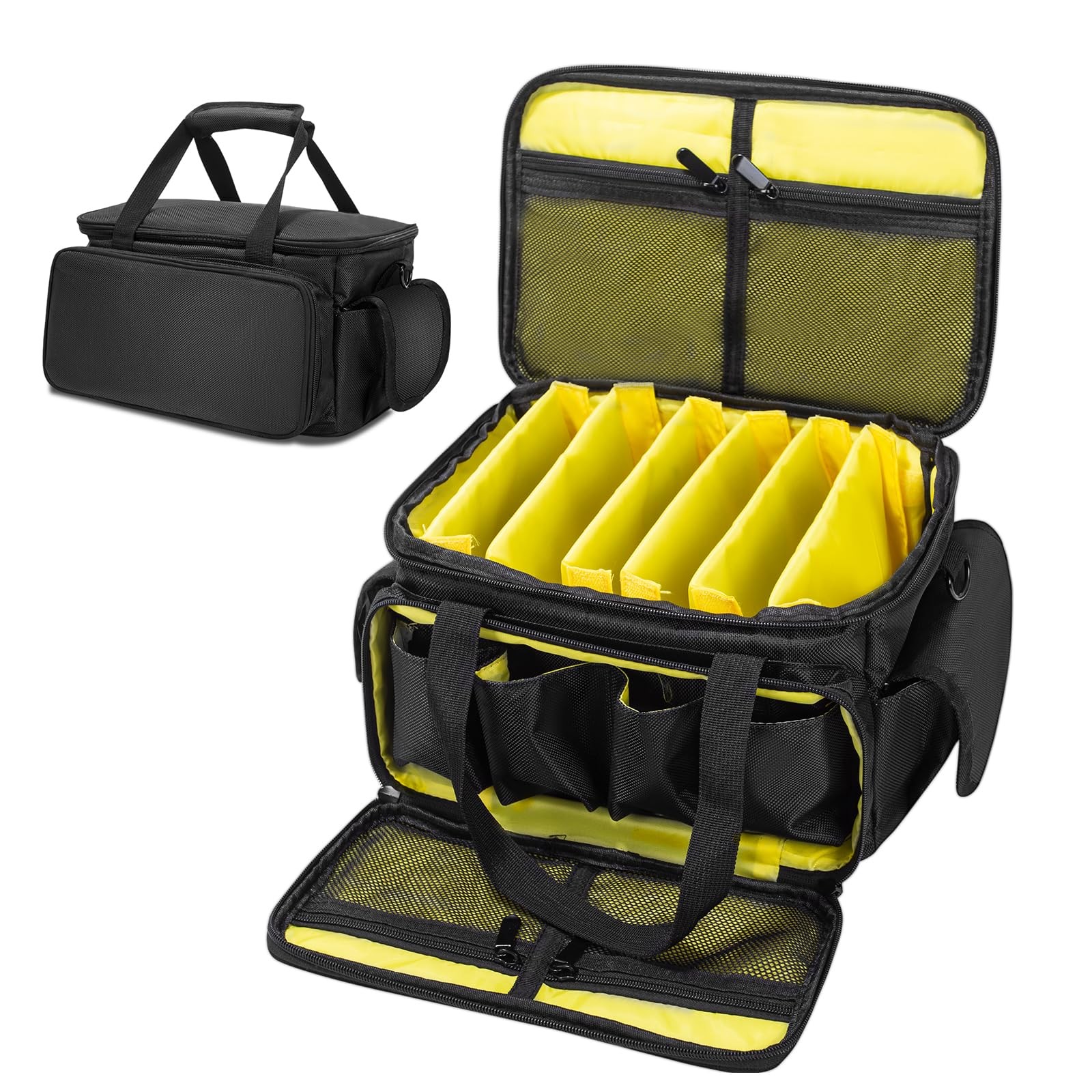 DJ Cable File Bag DJ Cable Organizer Bag Gig Bag with 6 Detachable Dividers f…